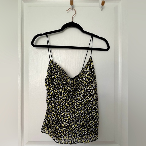 NWT Alice + Olivia Silk Chiffon Tank Top Yellow Size M - Picture 10 of 11